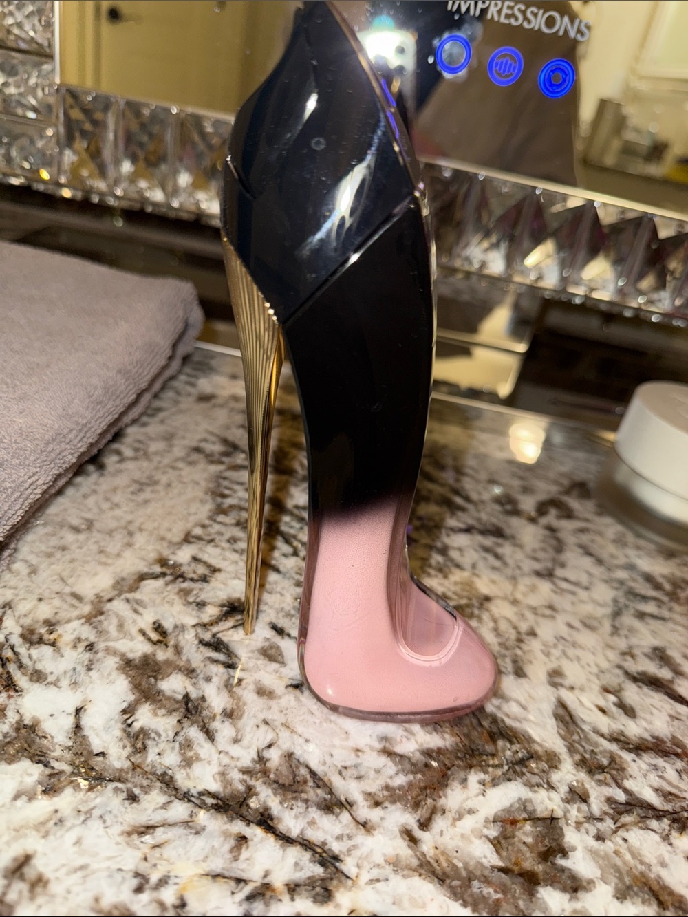 Carolina Herrera Black and Pink Stiletto Perfume Bottle